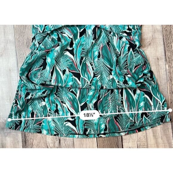 BOGOF Isabel Maternity 2pc Tankini Swimsuit Tropical Green Halter Black Bottom - Picture 7 of 15